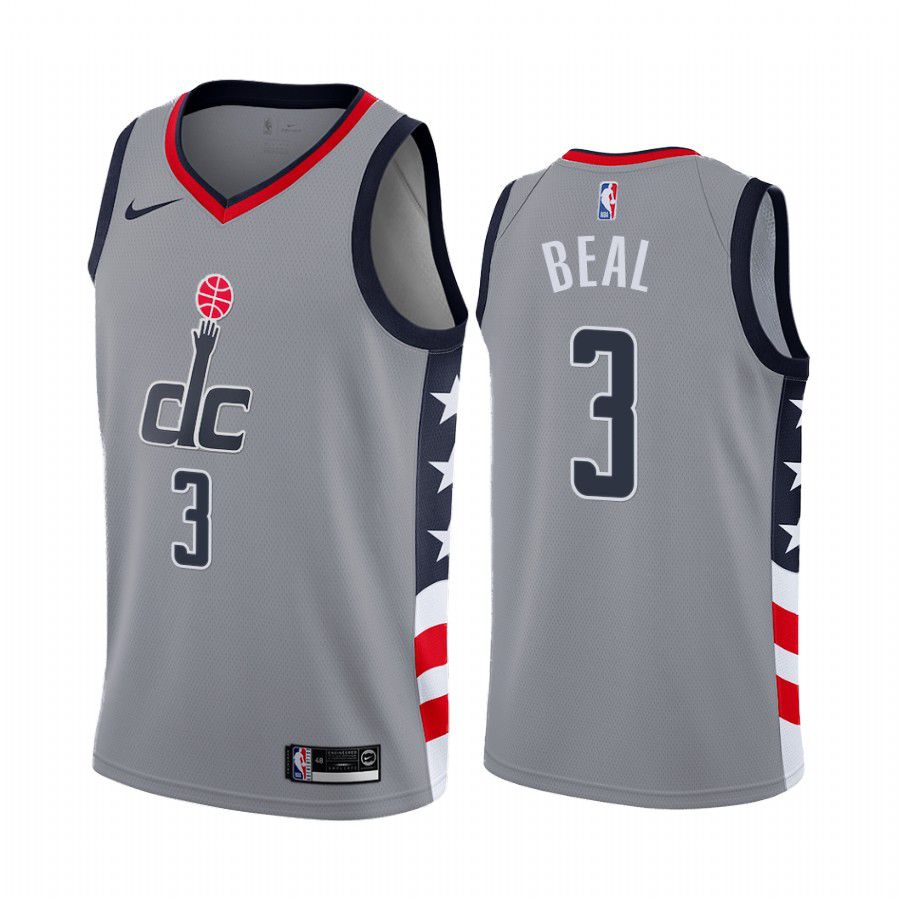 Men Washington Wizards #3 bradley beal gray city edition 2020 nba jersey->washington wizards->NBA Jersey